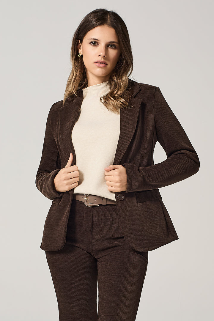 Blazer in velluto stretch