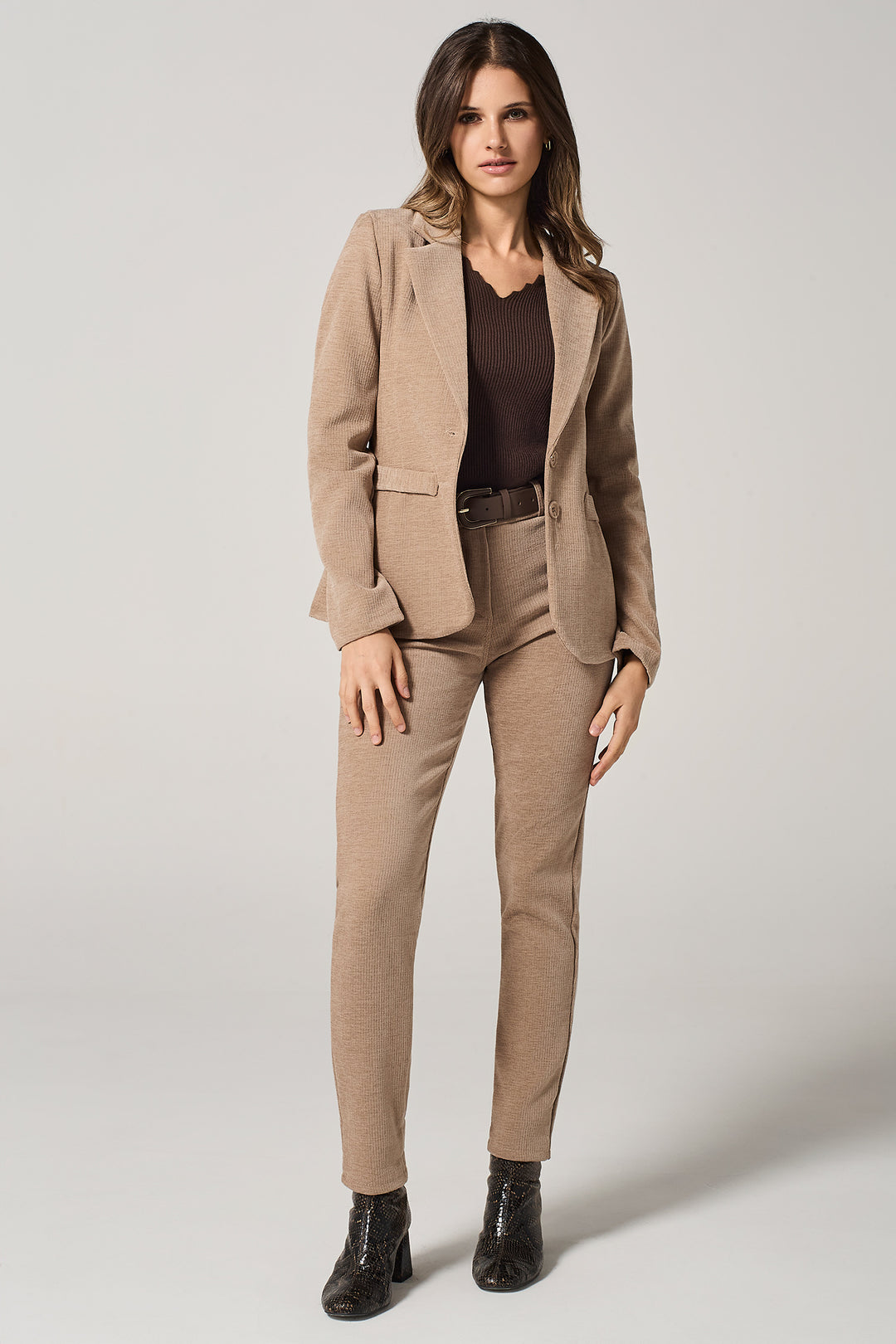 Blazer in velluto stretch