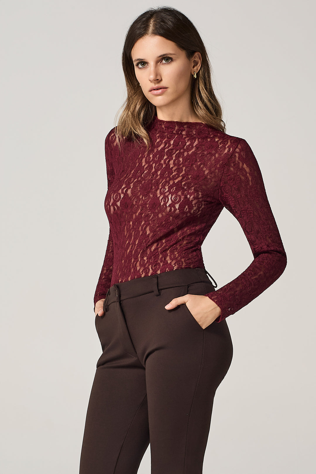 Maglia in pizzo stretch