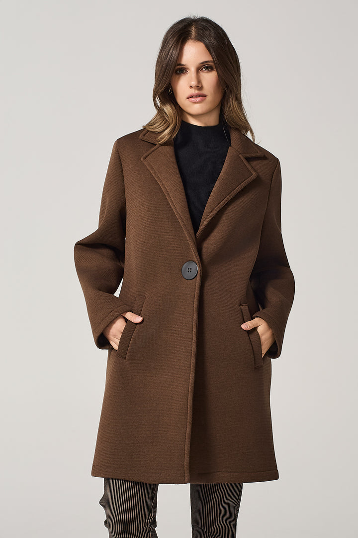 Cappotto a un bottone in neoprene