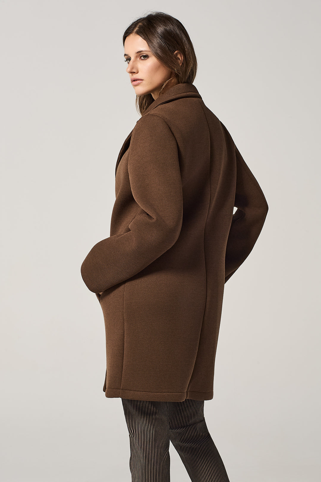 Cappotto a un bottone in neoprene