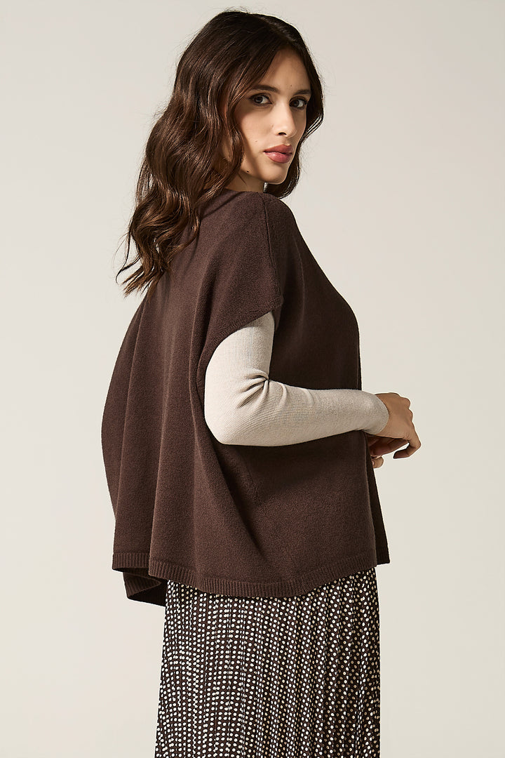 Gilet aperto con bottoni gioiello