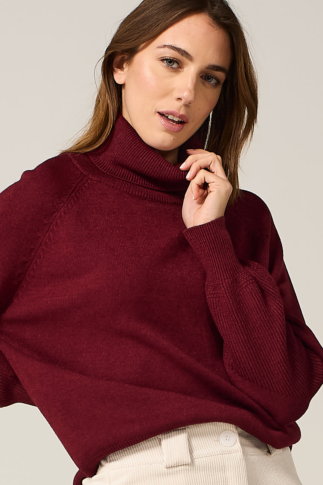 Maglia dolcevita raglan