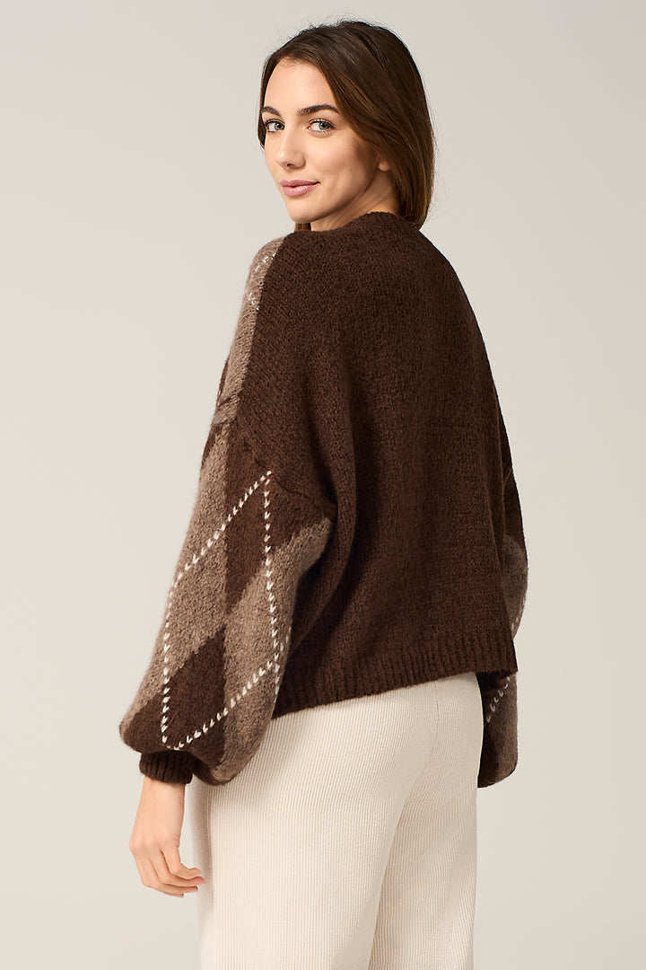 Maglia a rombi jacquard multicolor