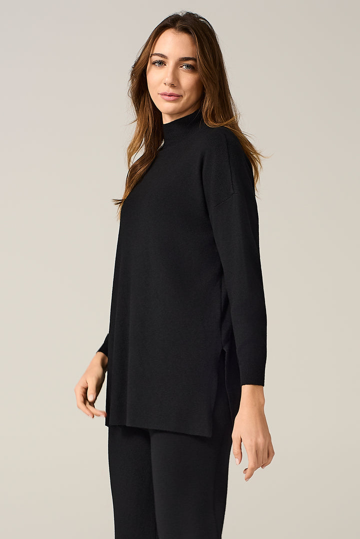 Maglia lupetto con spacchetti laterali