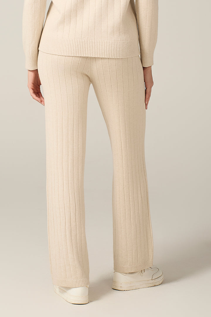 Pantalone jogger in maglieria a coste larghe