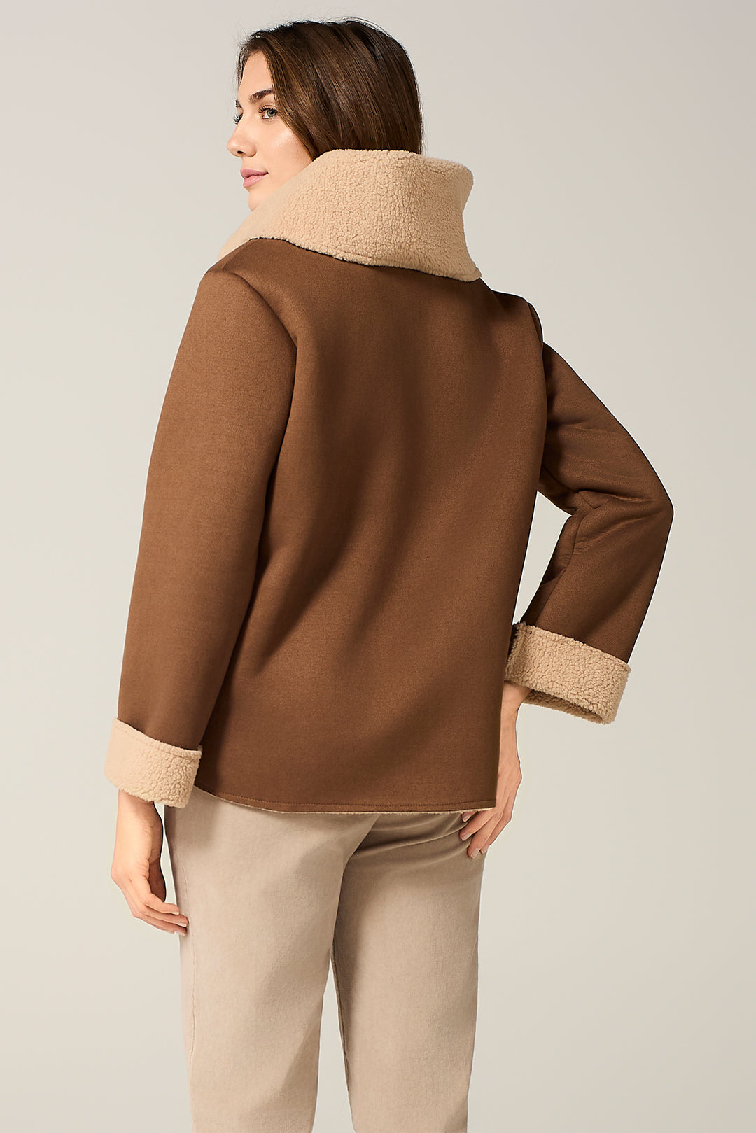 Giaccone doppiopetto in eco montone