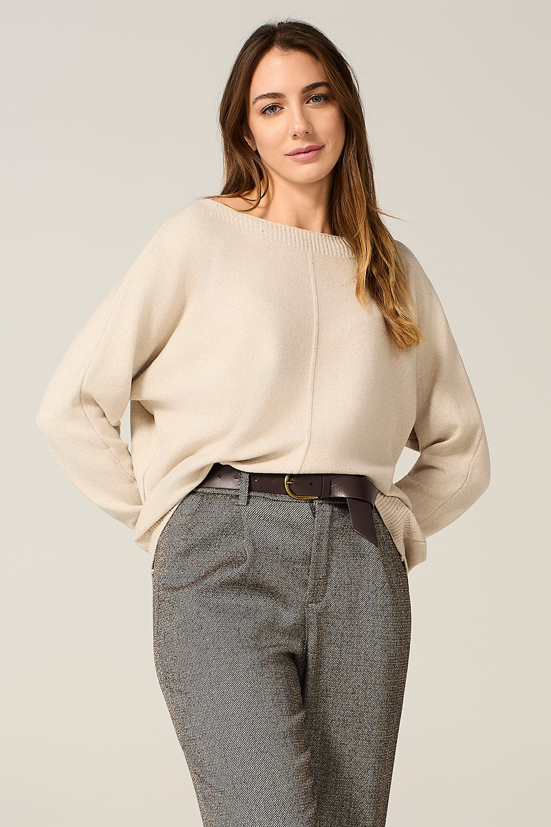 Maglia over con micro paillettes