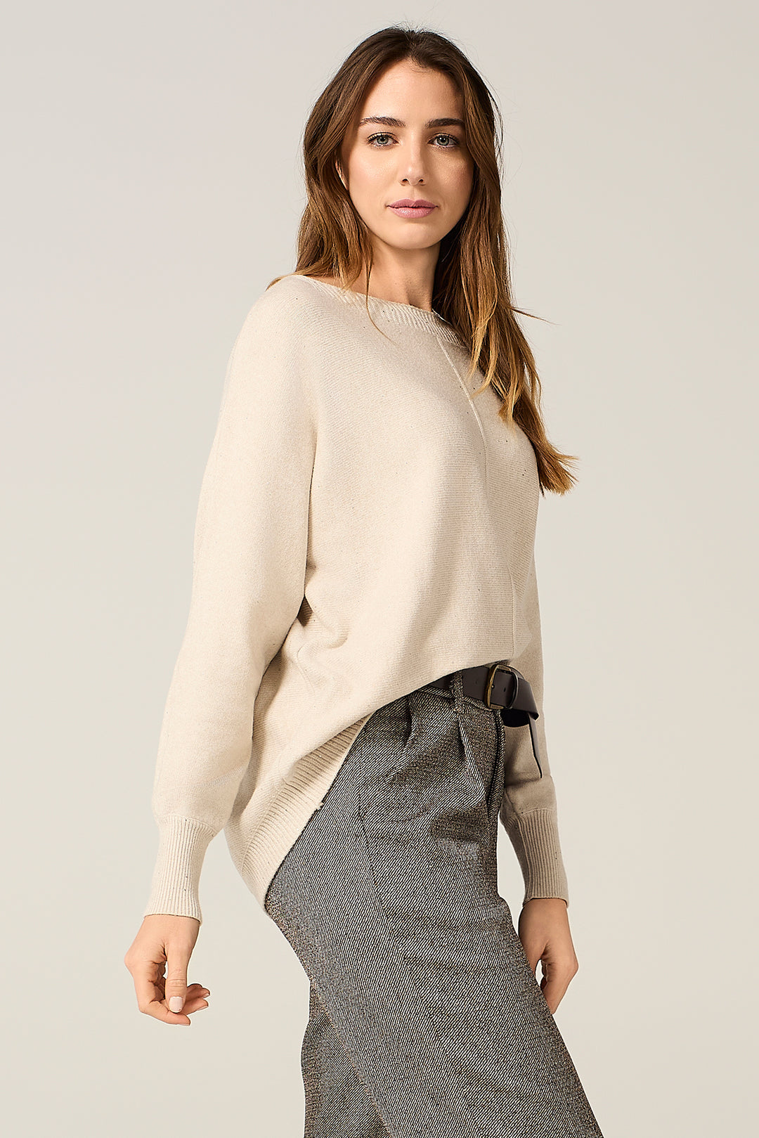 Maglia over con micro paillettes