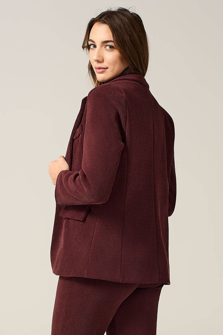 Blazer a un bottone in velluto millerighe