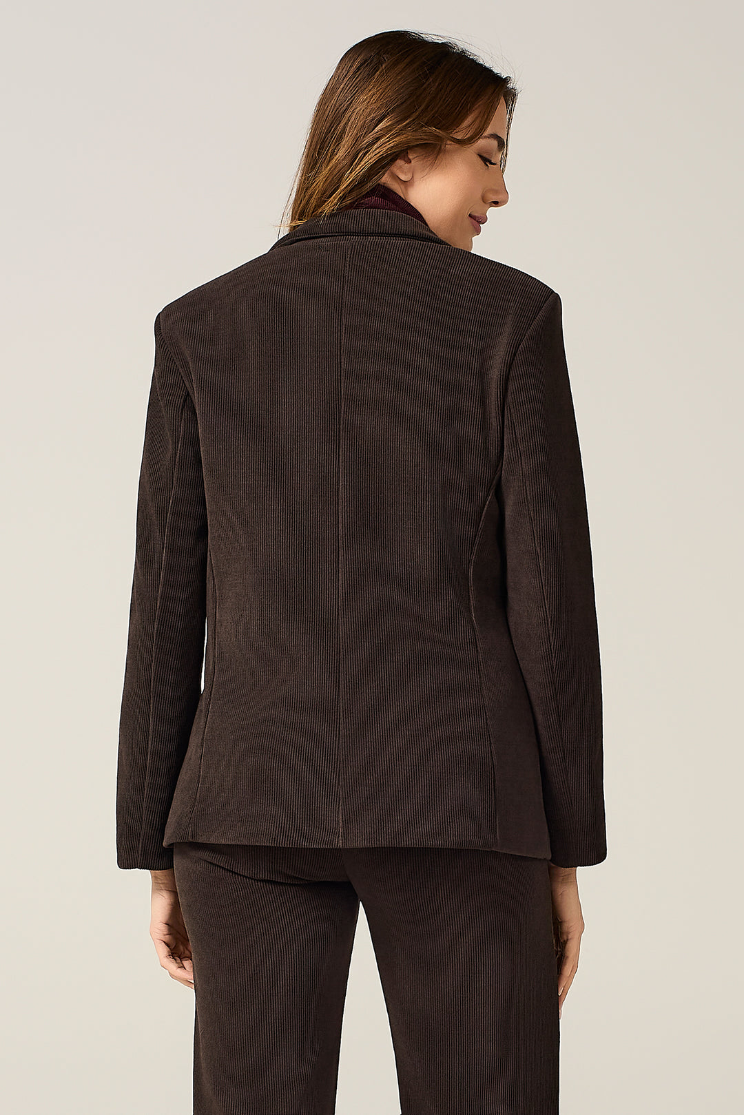 Blazer a un bottone in velluto millerighe