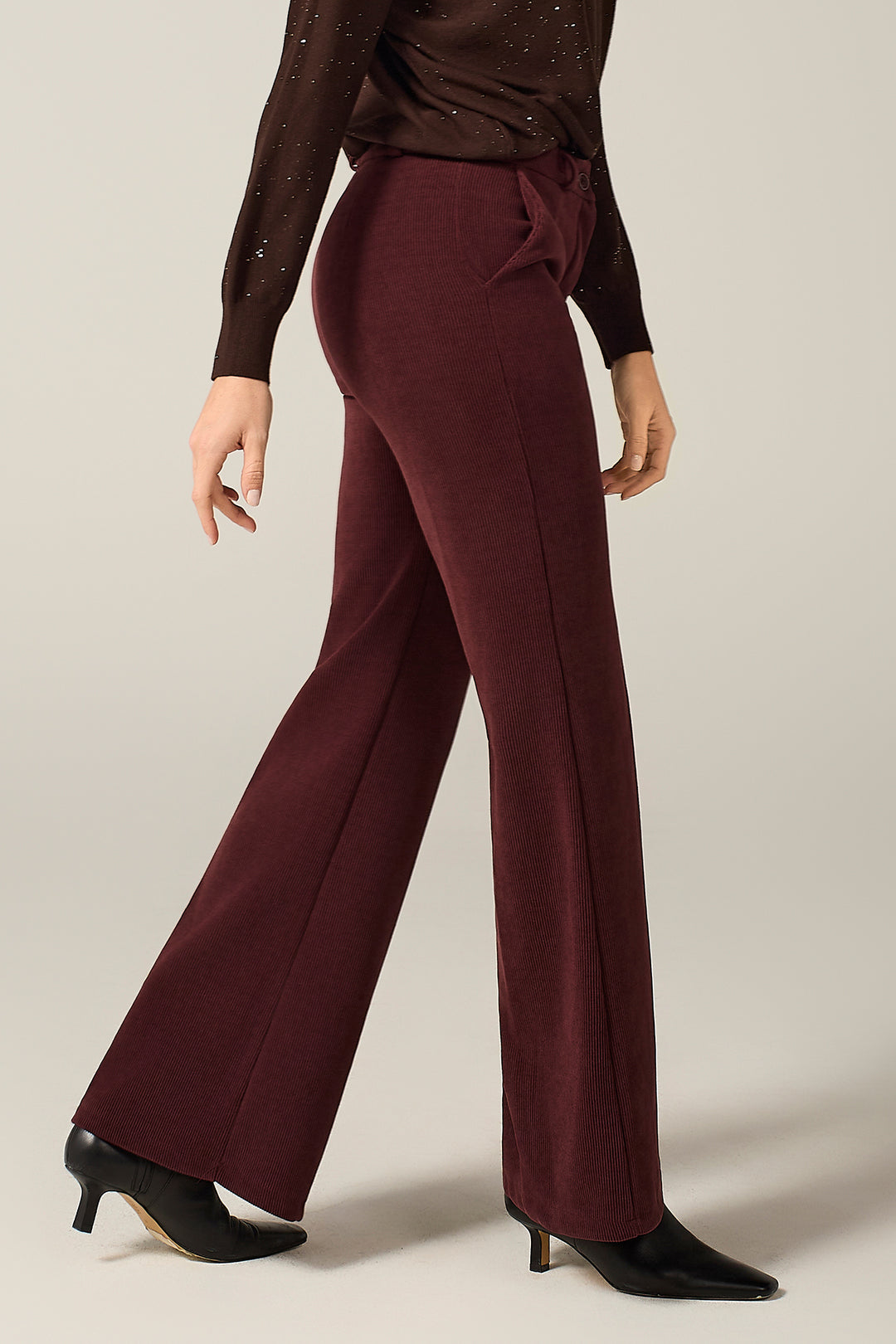 Pantalone chino in velluto millerighe stretch