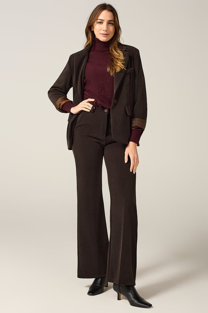 Pantalone chino in velluto millerighe stretch