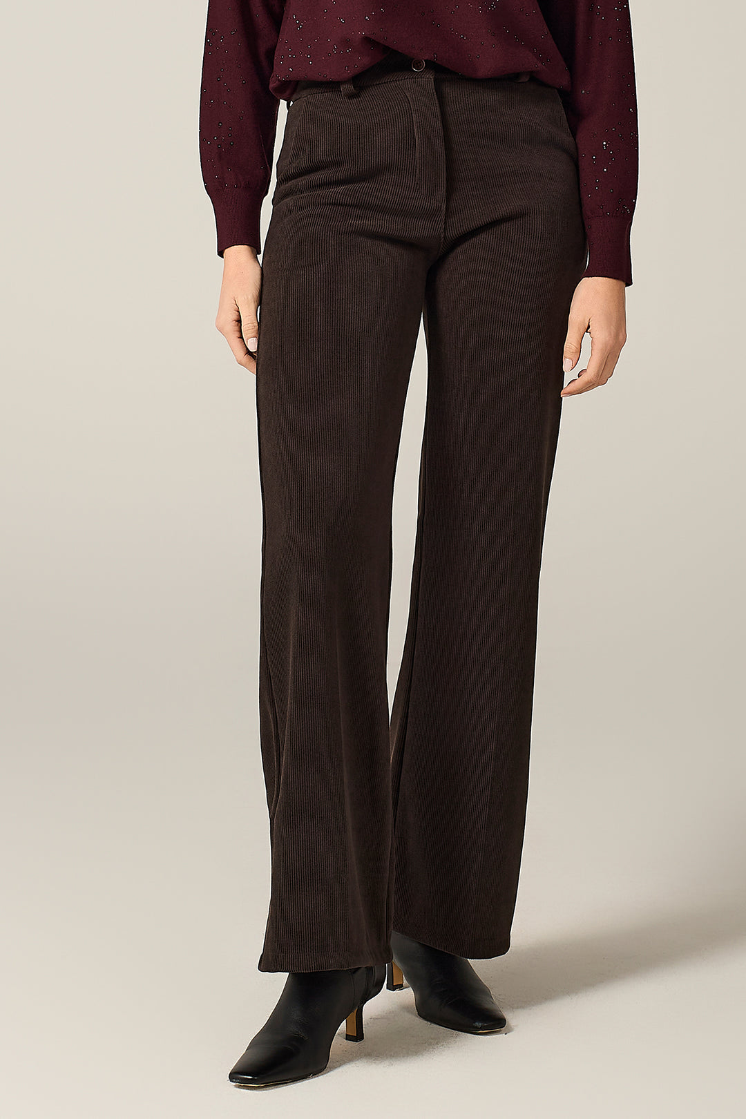 Pantalone chino in velluto millerighe stretch