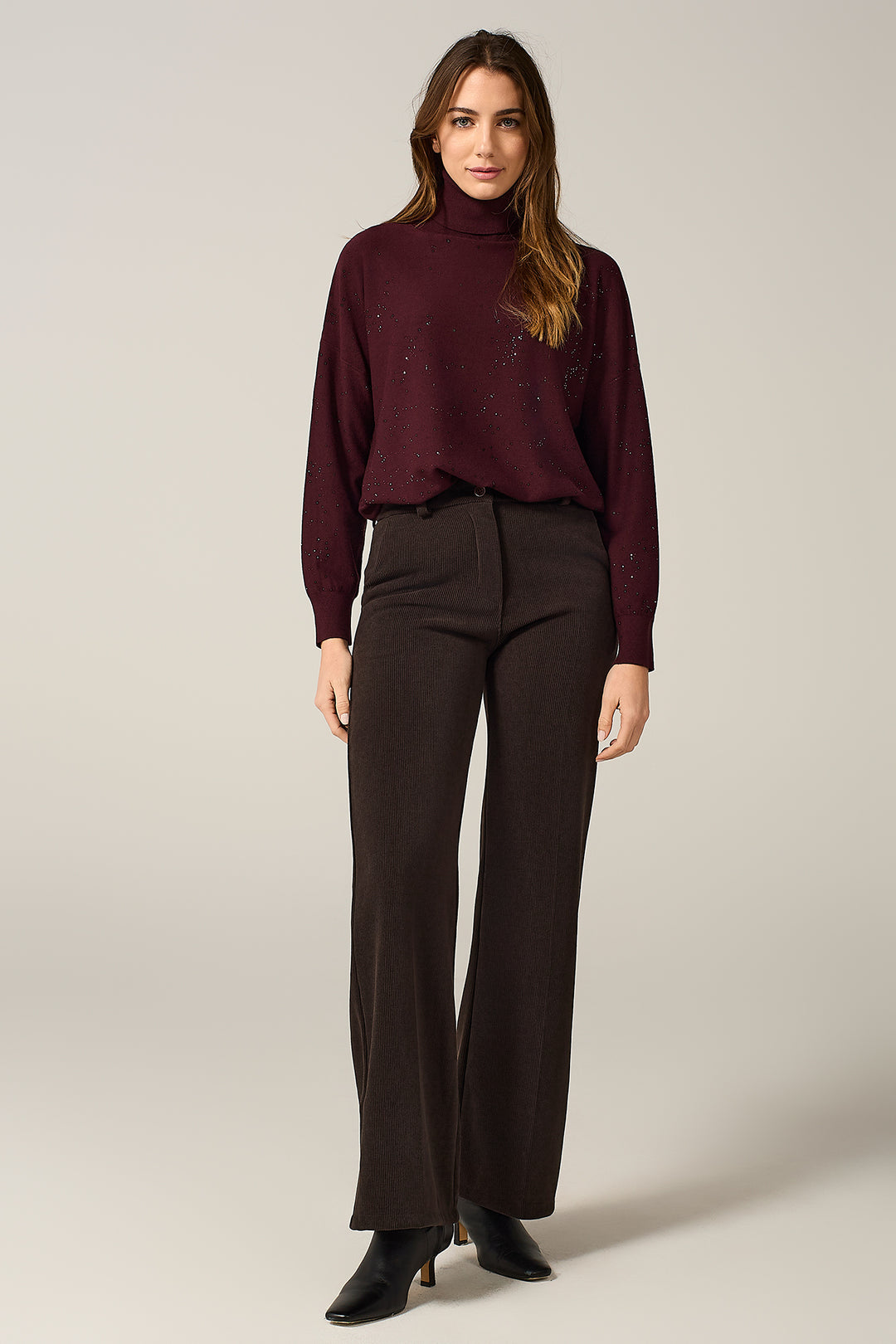 Pantalone chino in velluto millerighe stretch