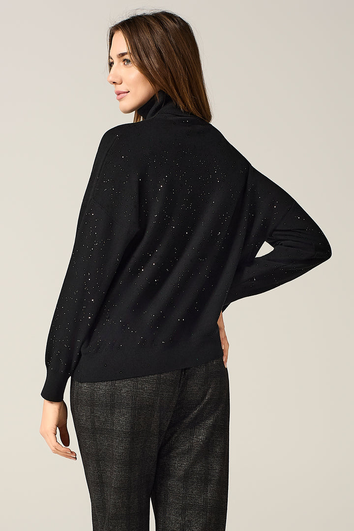 Maglia dolcevita con micro paillettes