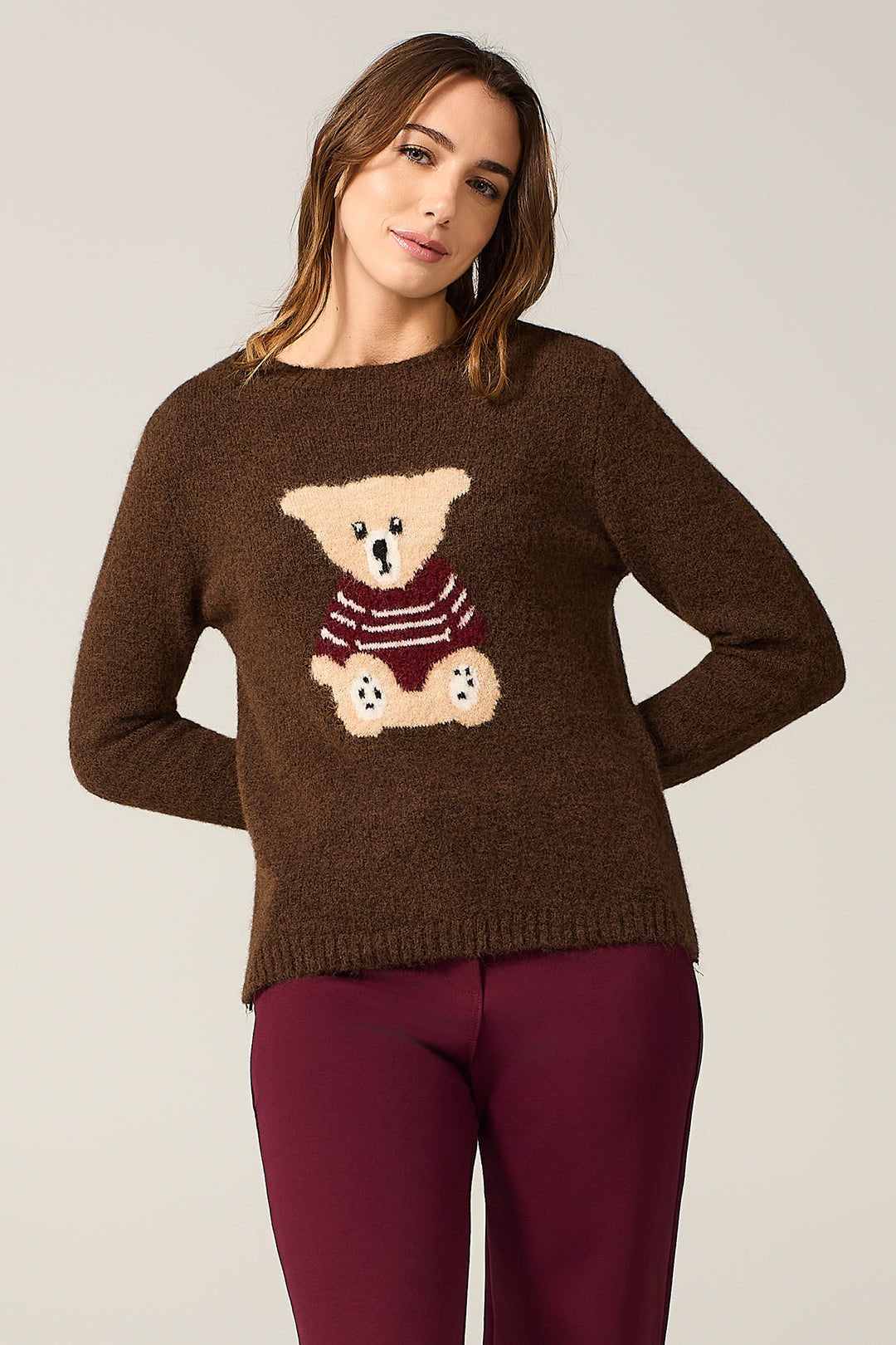 Maglia in misto mohair con orso