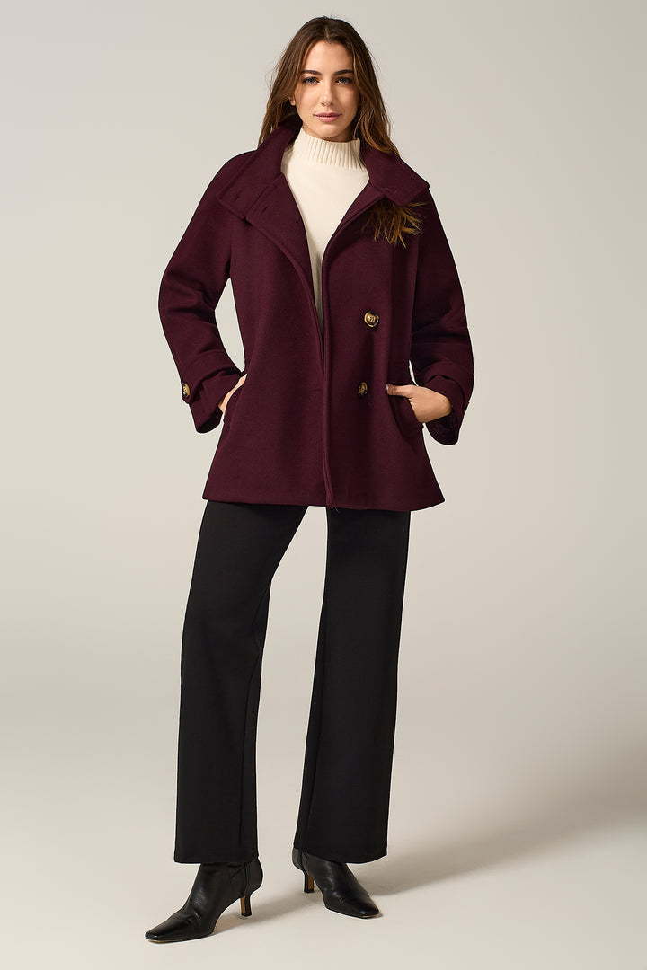 Cappotto collo in piedi con cinta