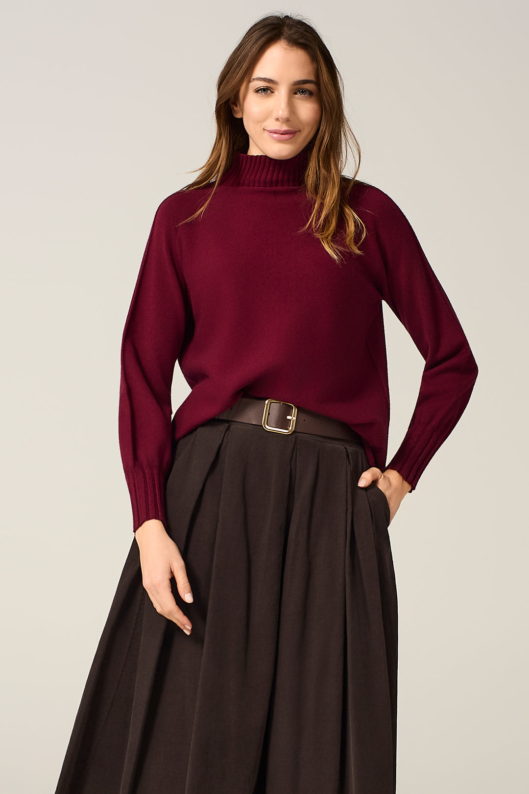 Maglia collo a lupetto fondo ampio