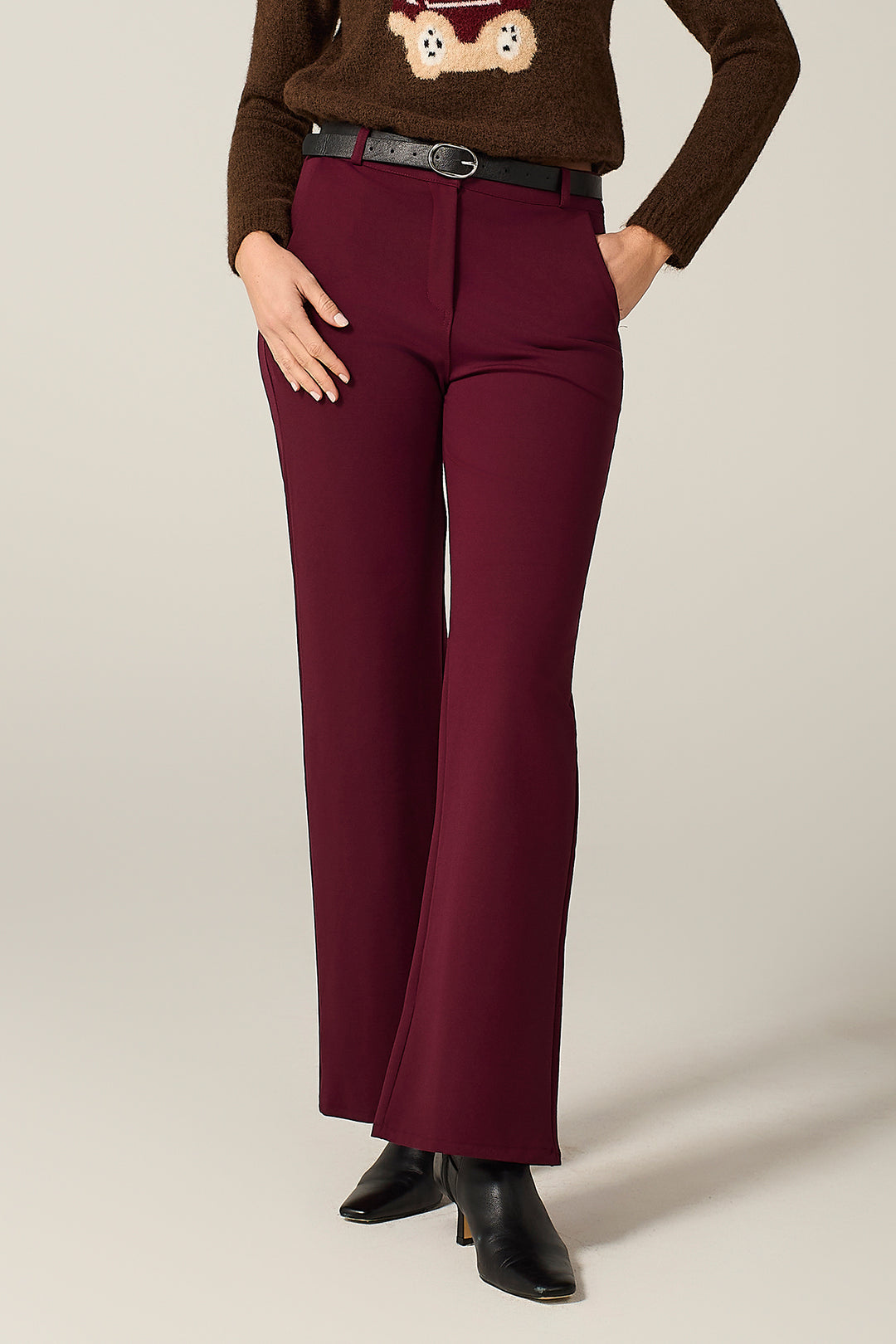 Pantalone chino in punto milano stretch