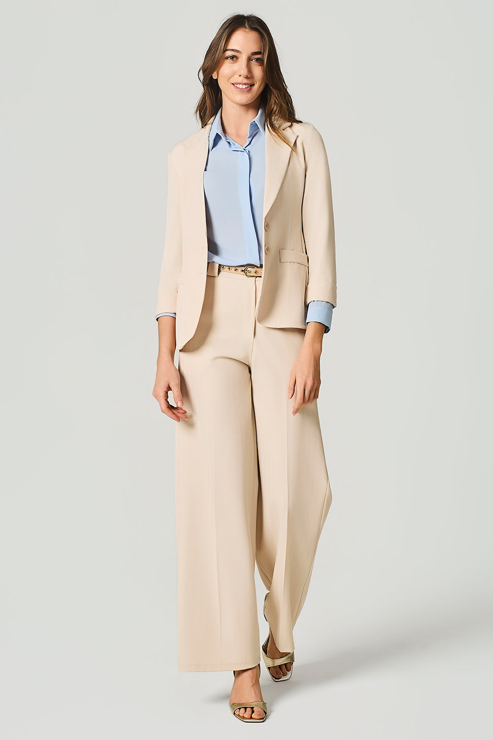 Blazer a un bottone in tessuto chevron