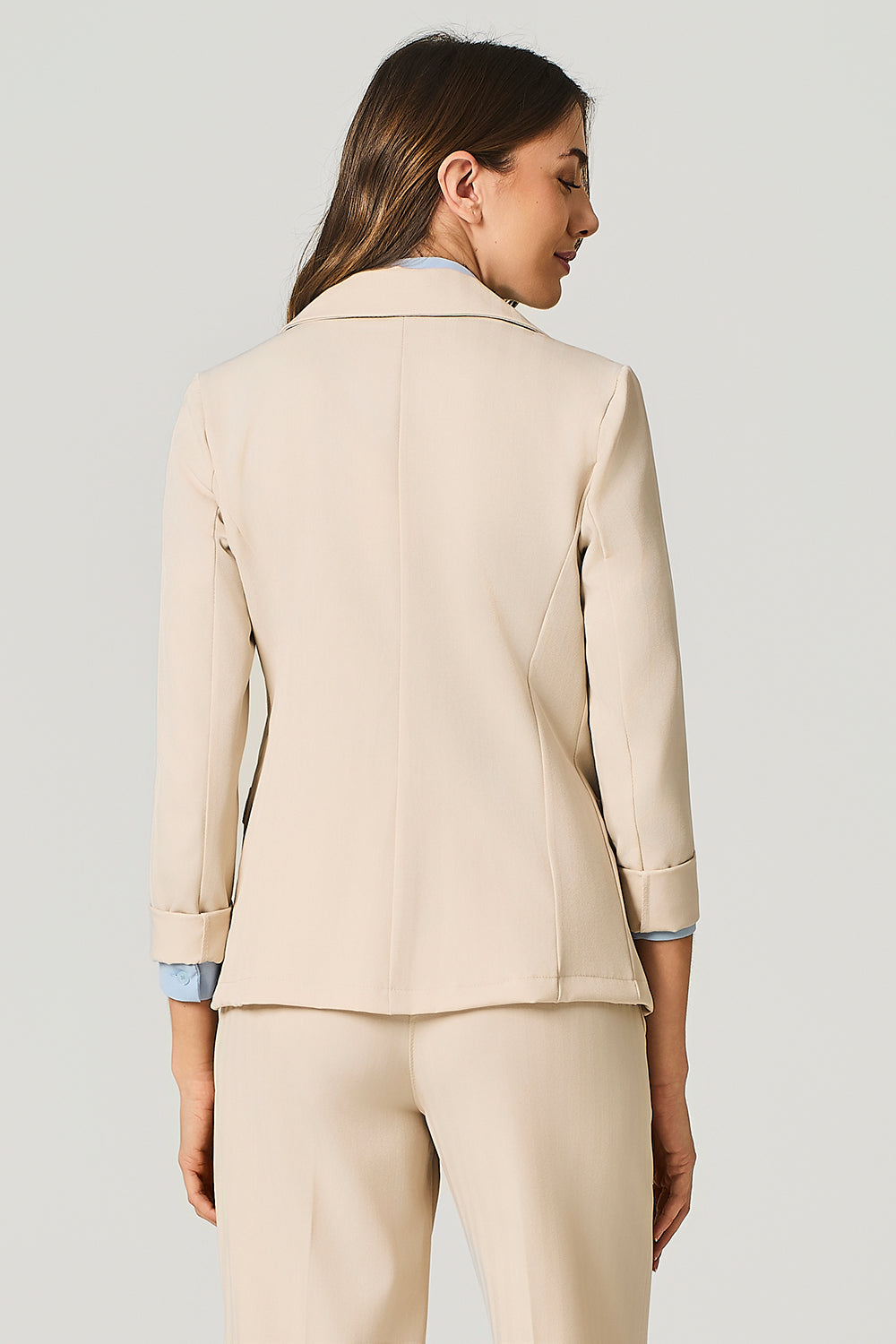 Blazer a un bottone in tessuto chevron