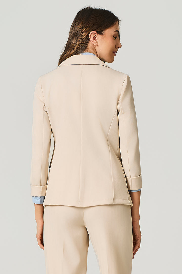 Blazer a un bottone in tessuto chevron