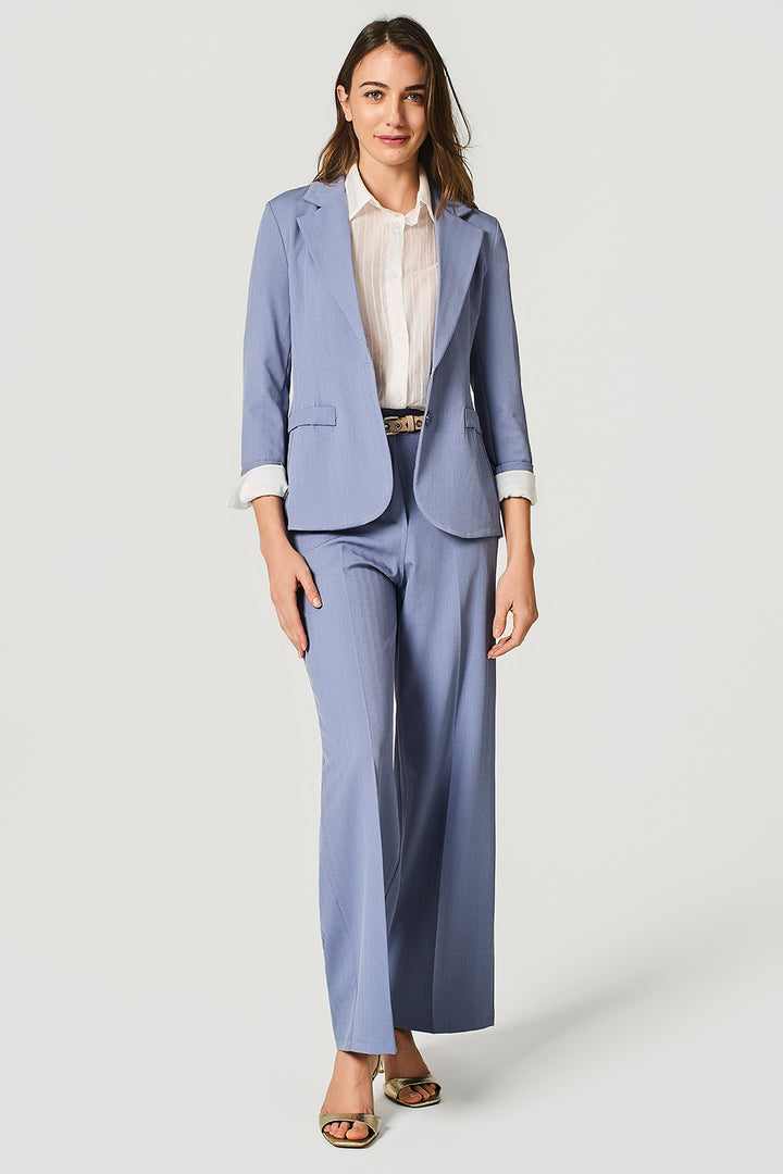 Blazer a un bottone in tessuto chevron