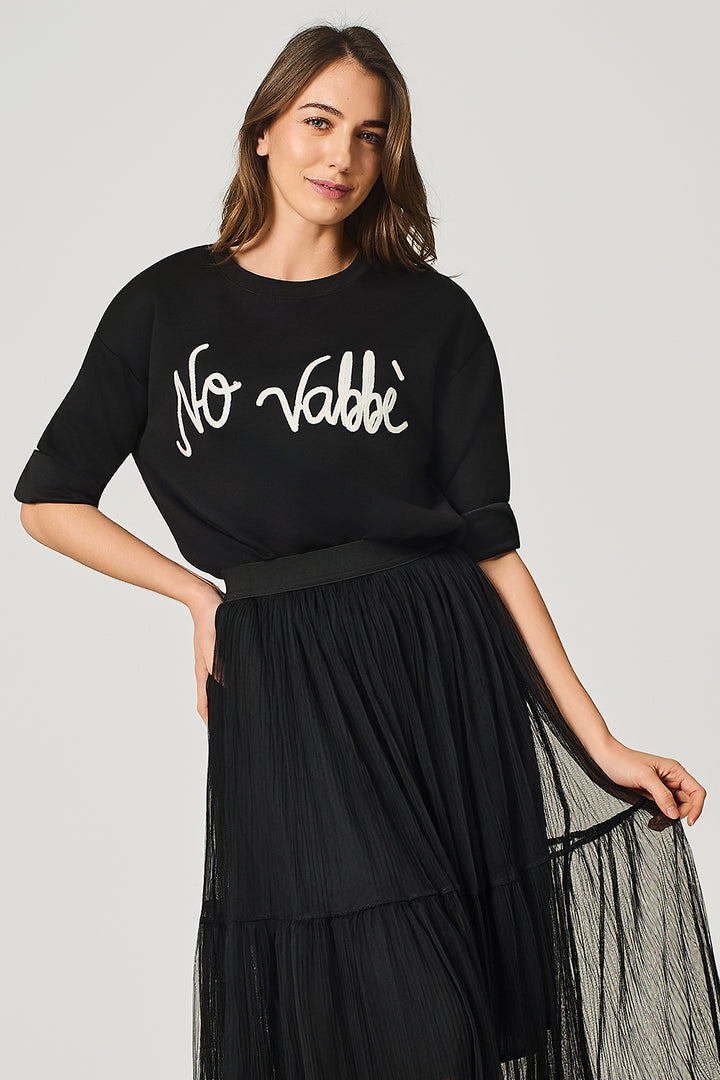 Felpa leggera con scritta "No vabbè"