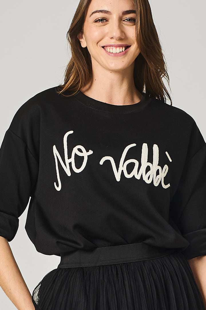 Felpa leggera con scritta "No vabbè"