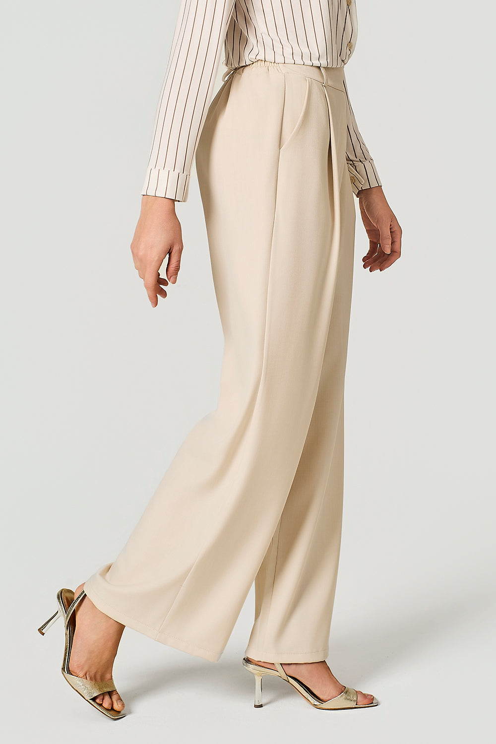 Pantalone palazzo in cady stretch