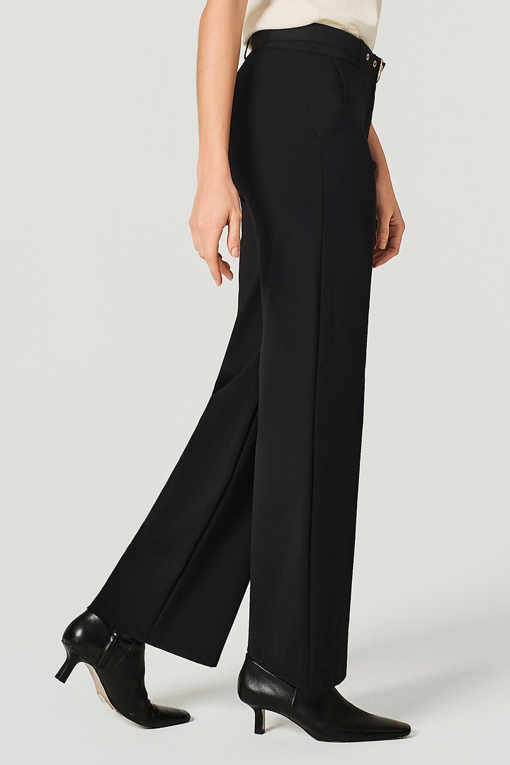 Pantalone con cinta in punto milano stretch