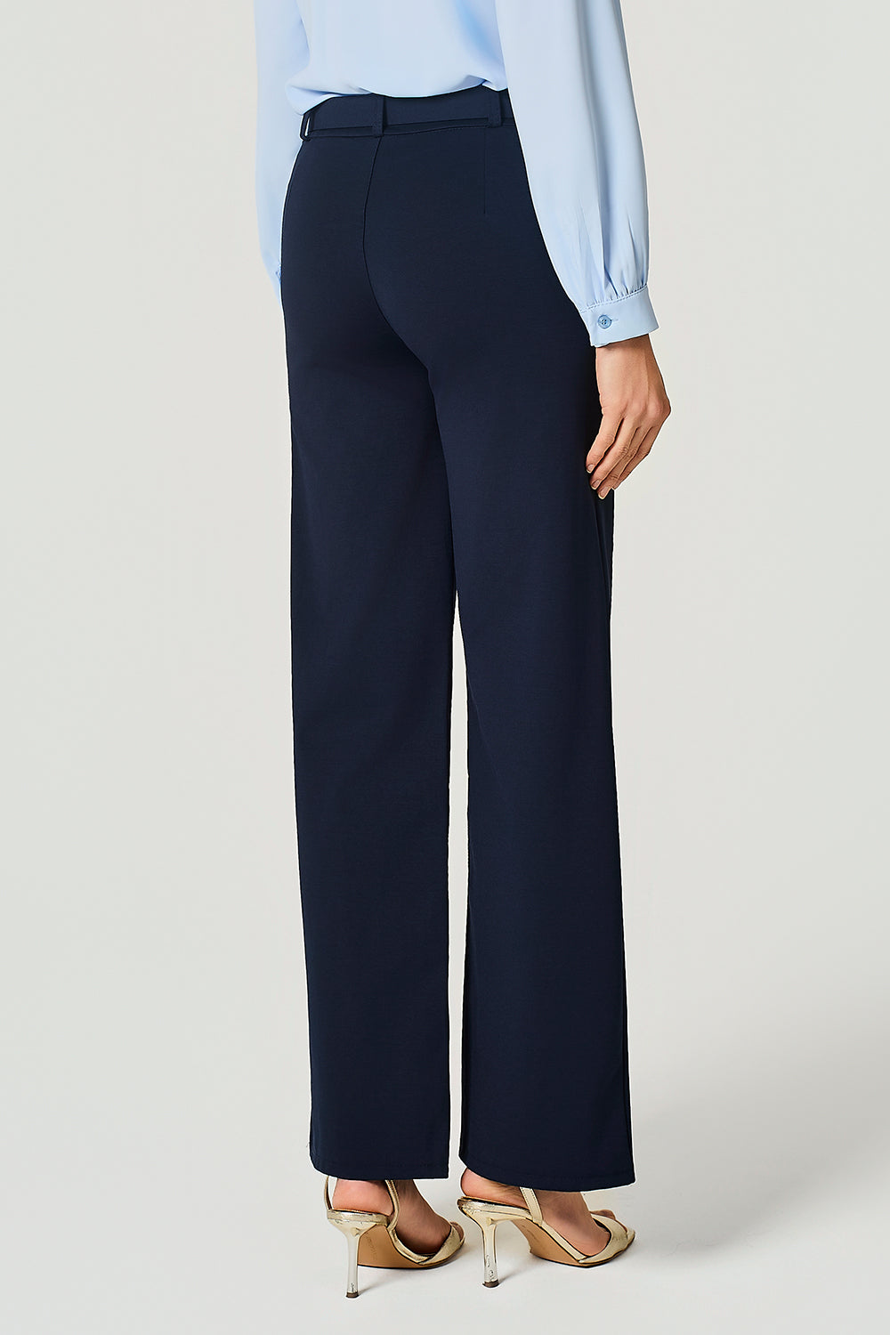 Pantalone con cinta in punto milano stretch