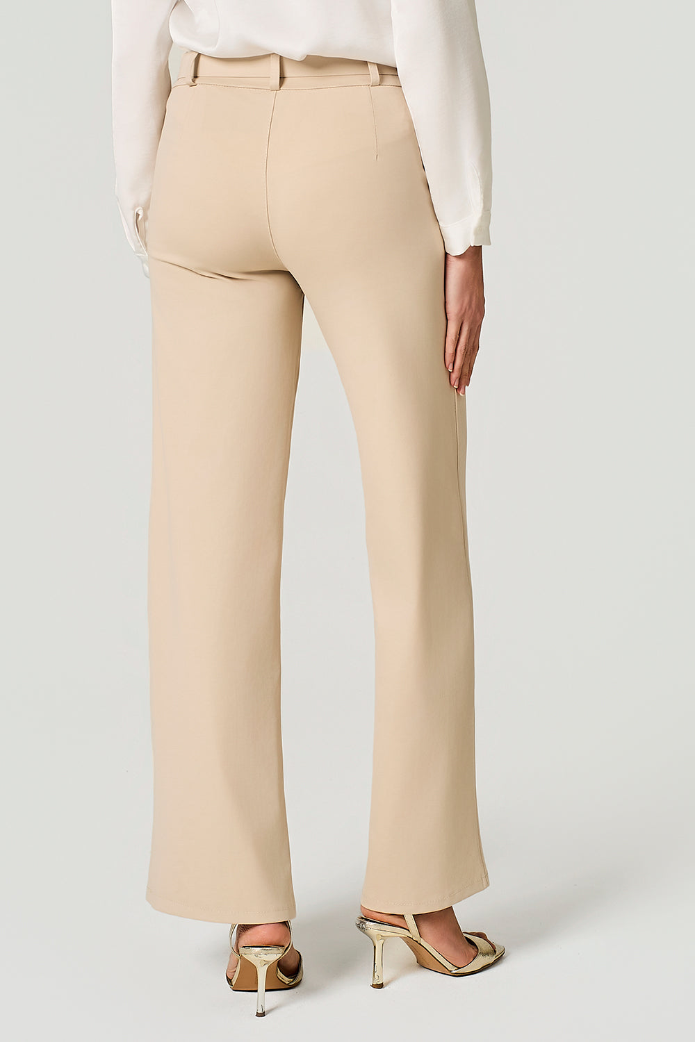 Pantalone con cinta in punto milano stretch