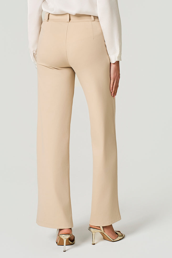 Pantalone con cinta in punto milano stretch