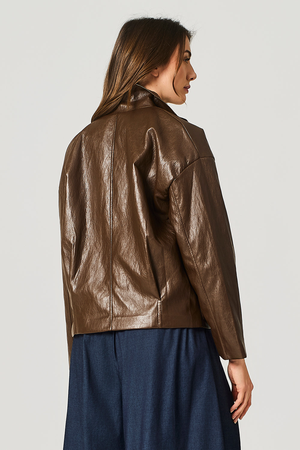 Giubbino fullzip in similpelle