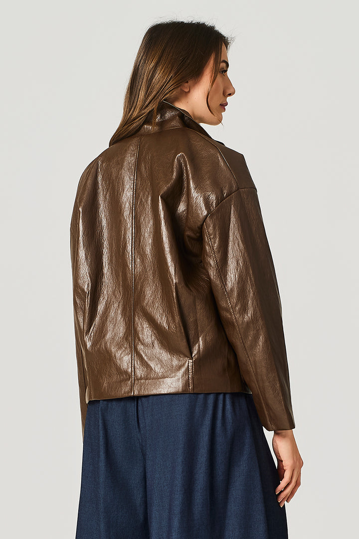 Giubbino fullzip in similpelle