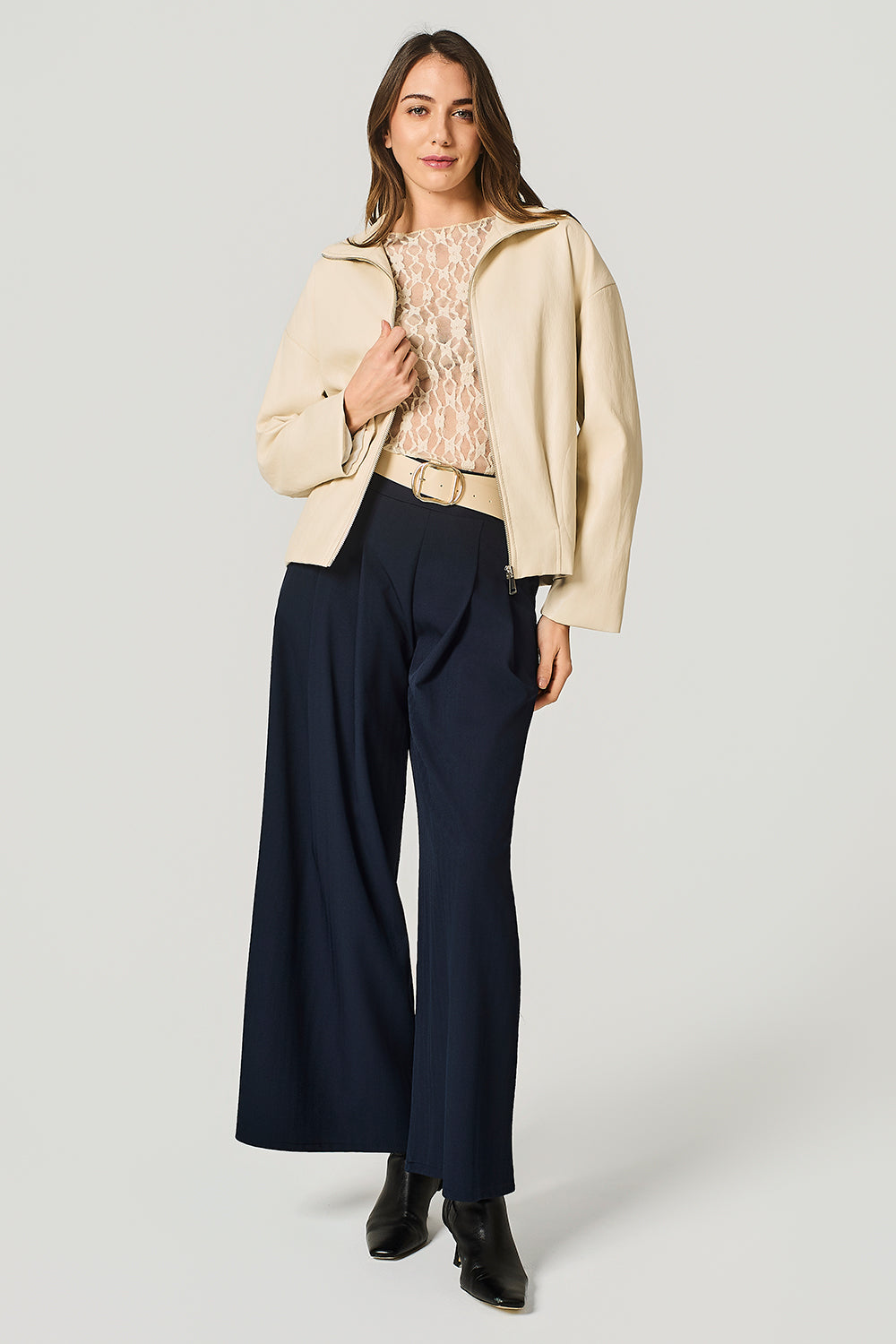 Giubbino fullzip in similpelle