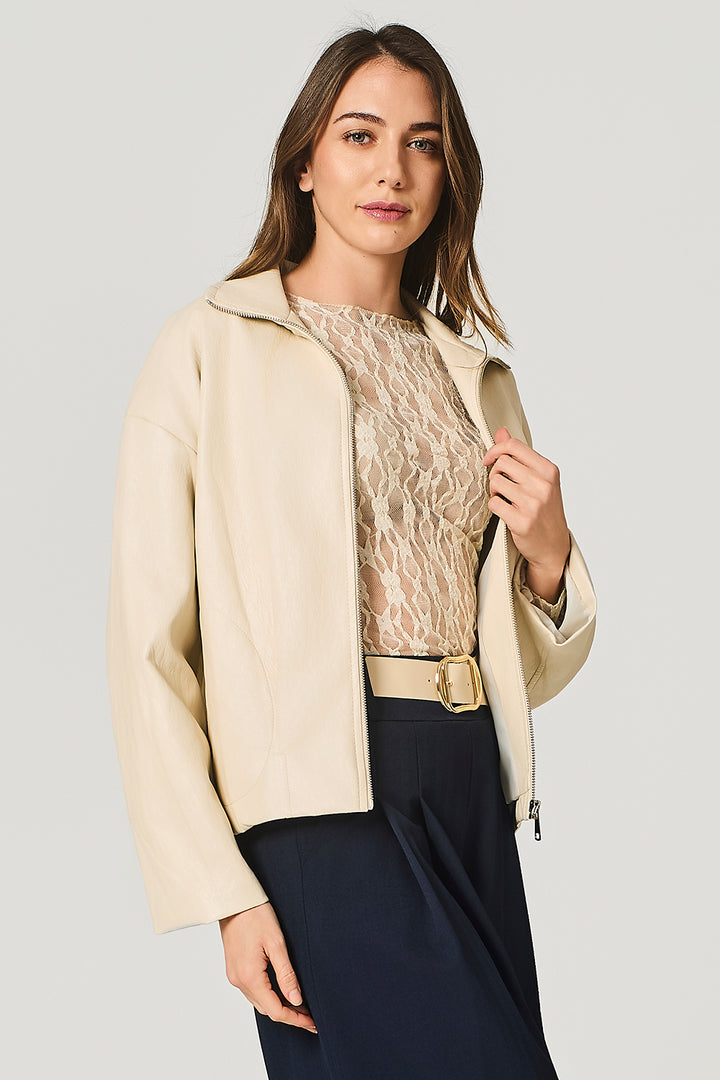 Giubbino fullzip in similpelle