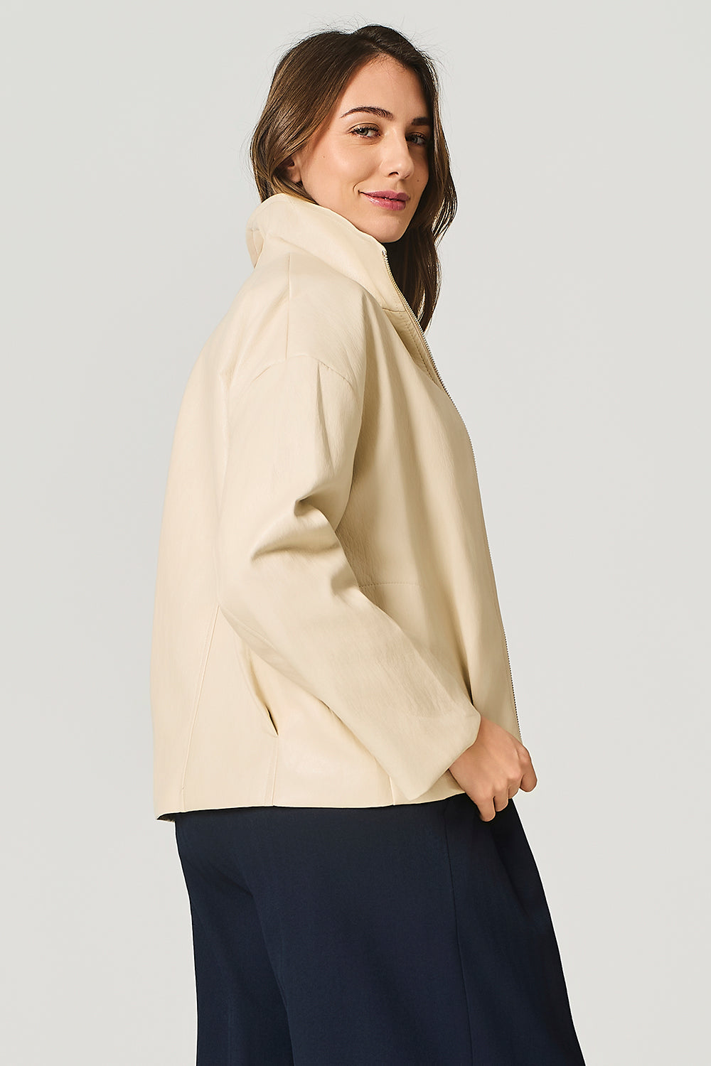 Giubbino fullzip in similpelle