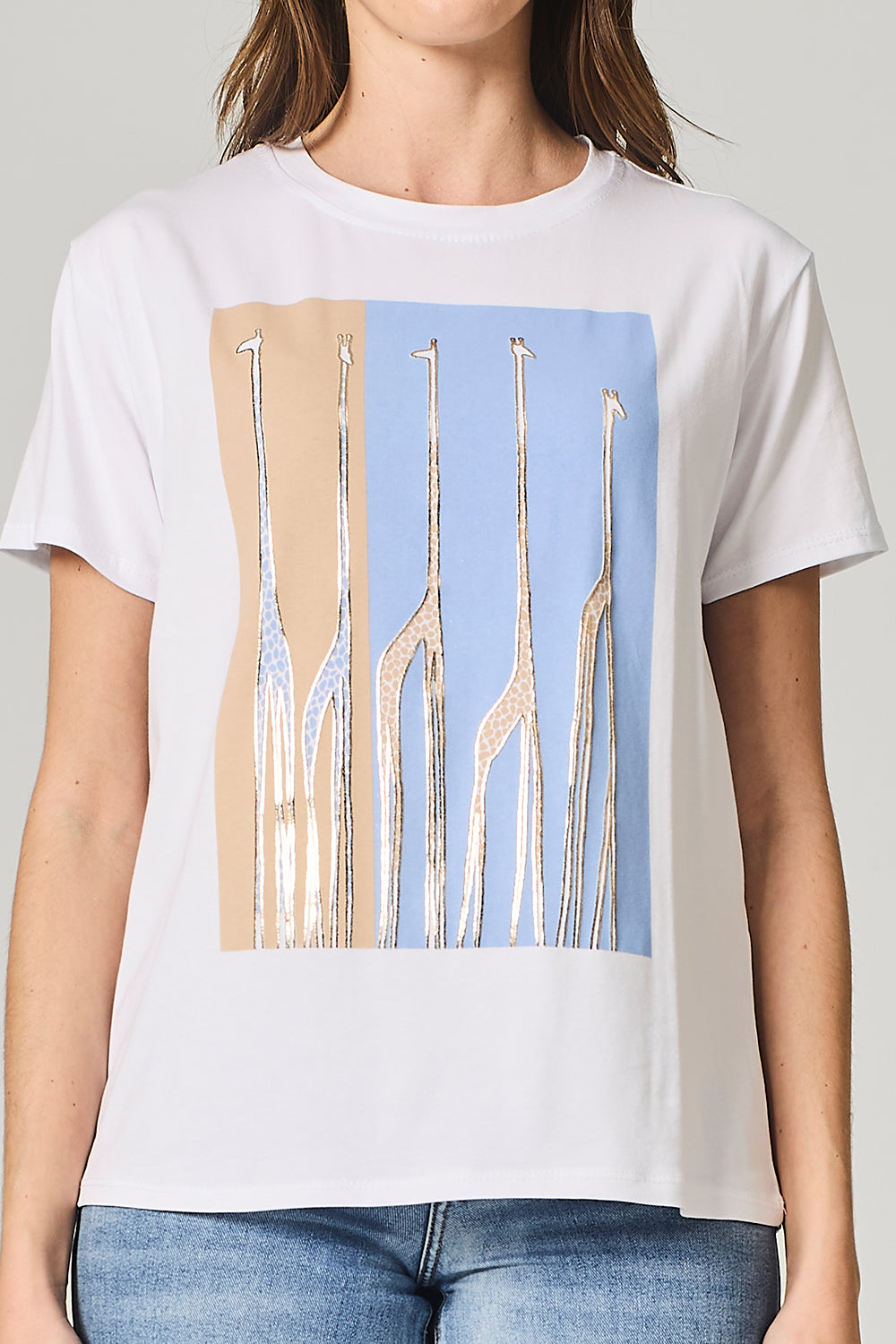 T-shirt con stampa giraffe