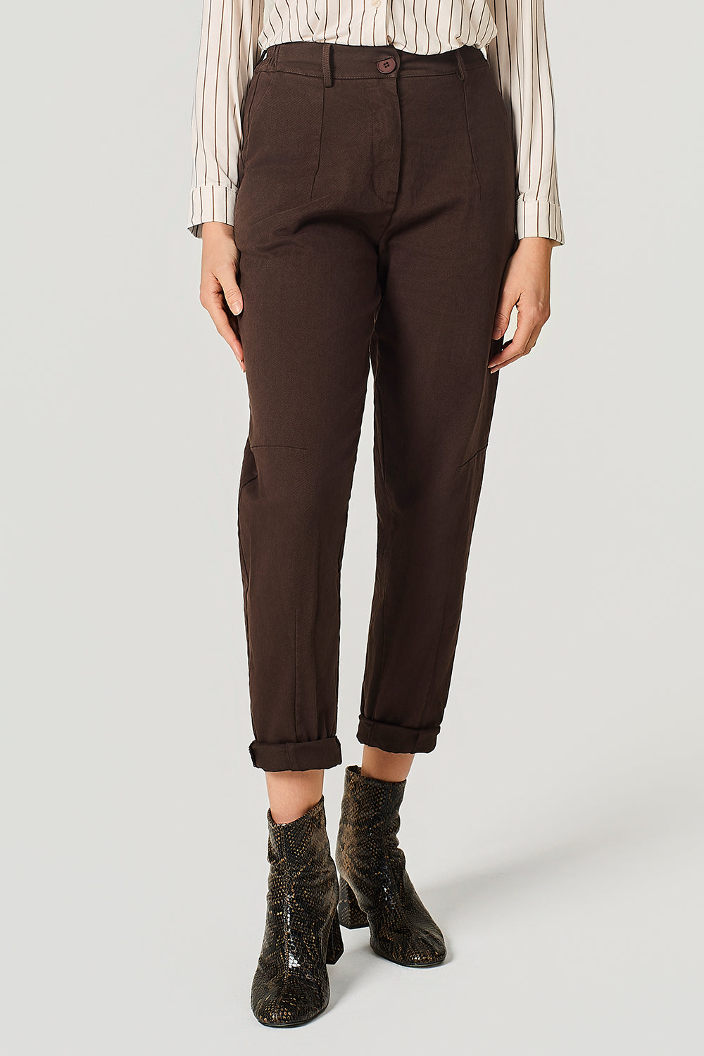 Pantalone in bull di cotone stretch