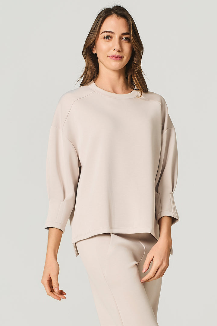 Felpa girocollo in microfibra