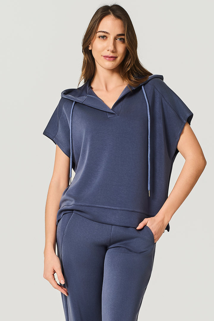 Felpa con cappuccio in microfibra