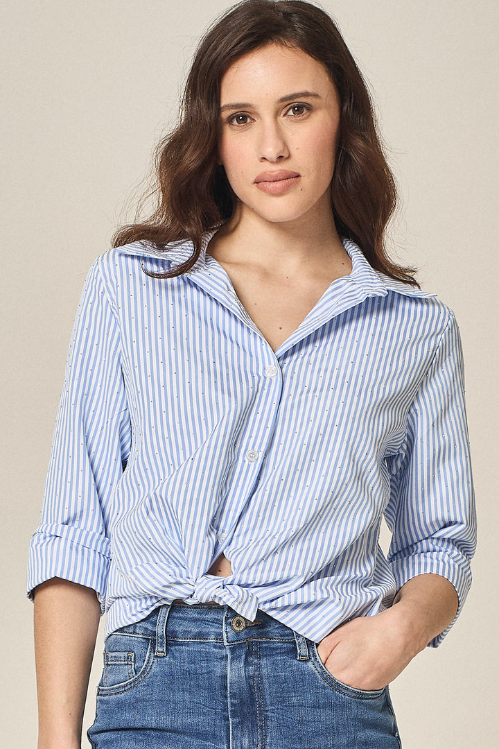 Camicia millerighe con microborchie