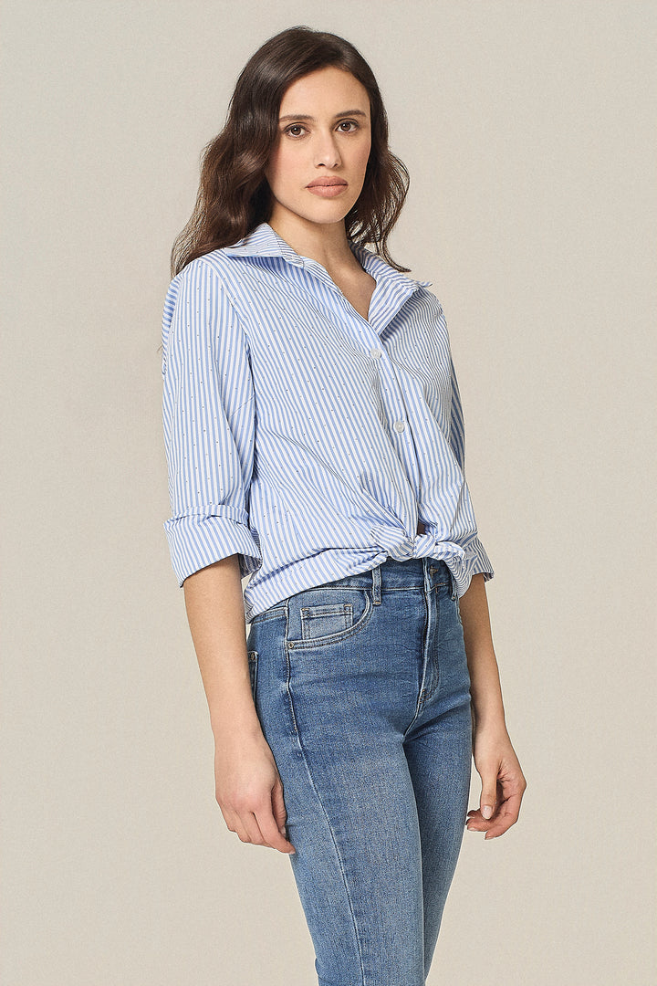 Camicia millerighe con microborchie