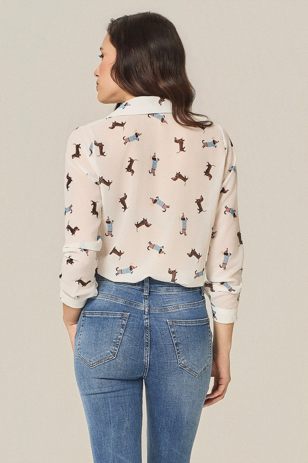 Camicia in georgette fantasia bassotti