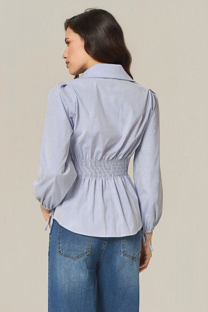 Camicia millerighe con filze elastiche