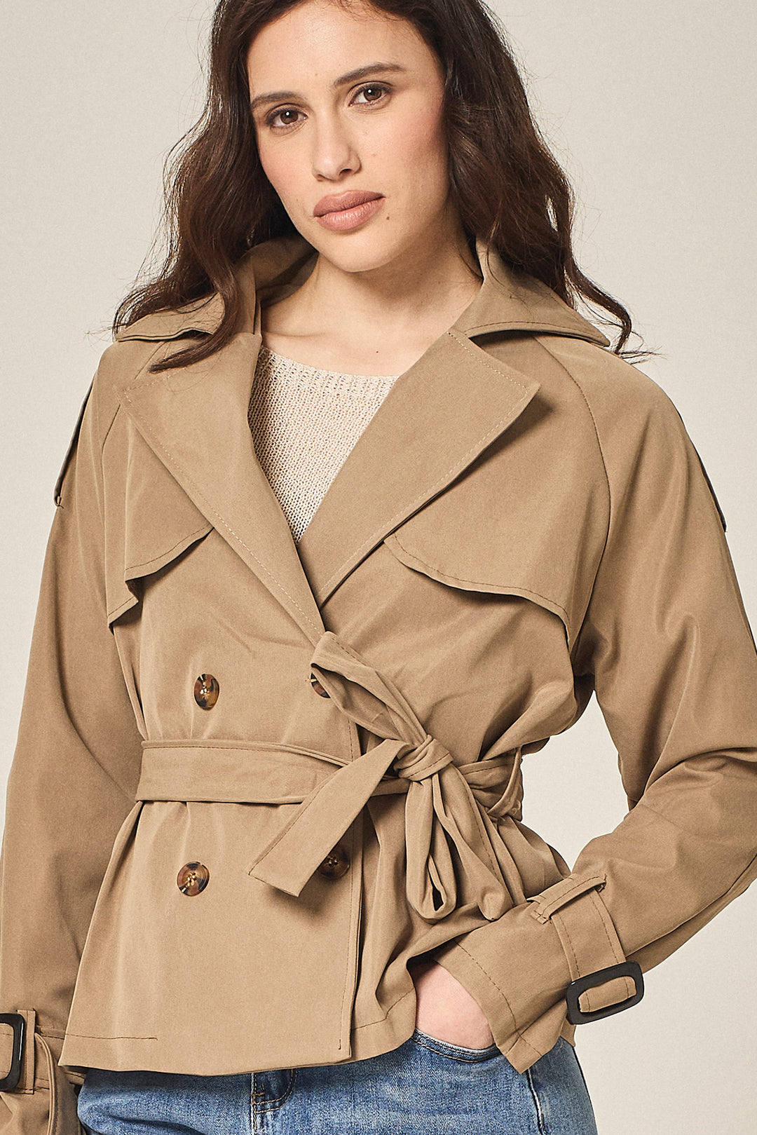 Trench corto doppiopetto