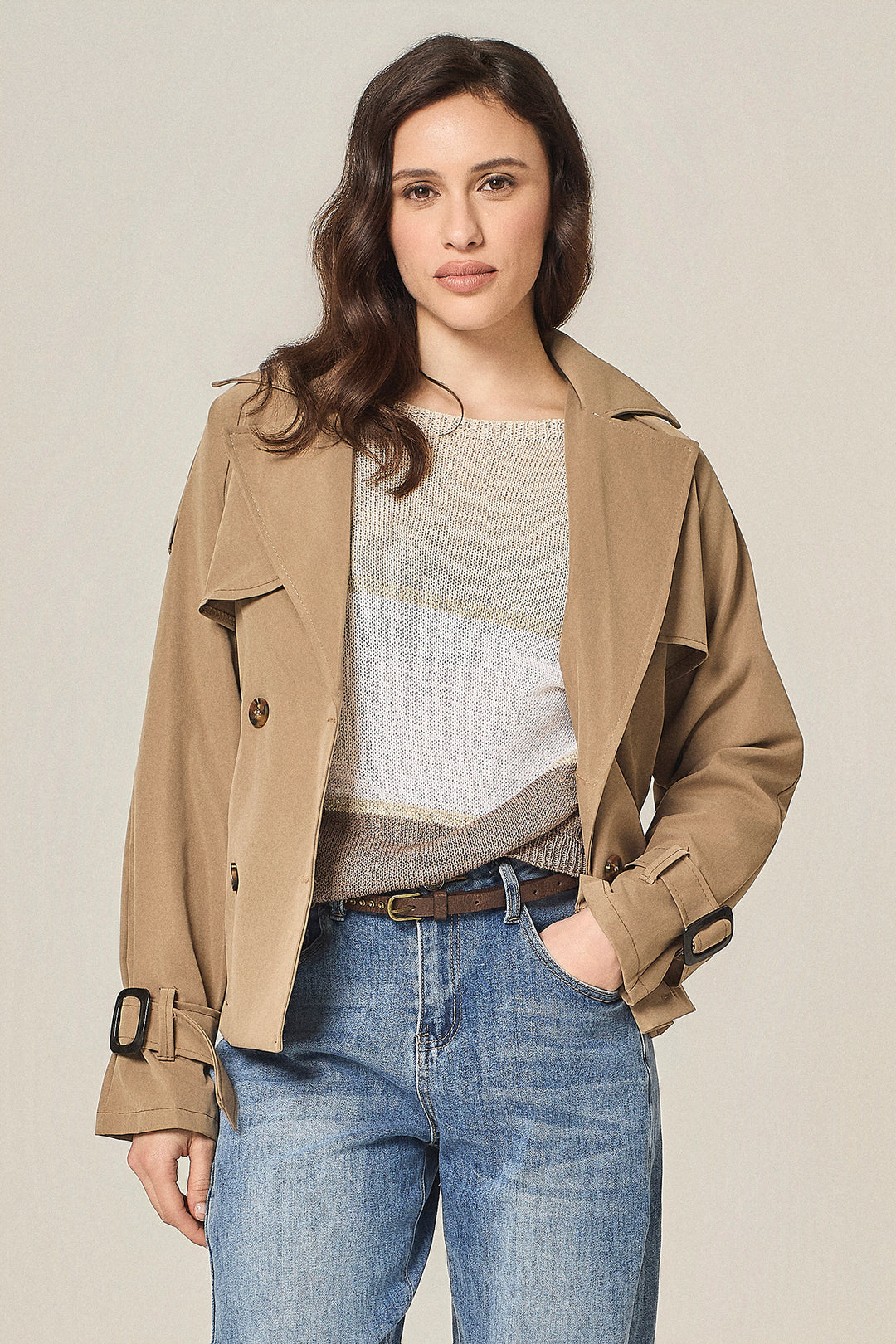 Trench corto doppiopetto